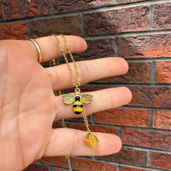 Bumble Bee 18K Gold Stainless Steel Waterproof Necklace - Picture 11 of 14